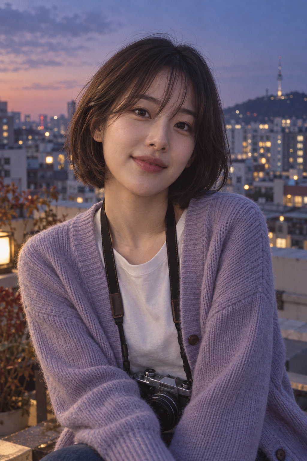 카메라를 멘 라부온 AI 캐릭터 유나